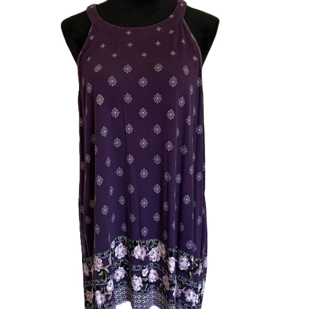 Torrid SZ 18/20 Soft Purple Tank with Floral Border